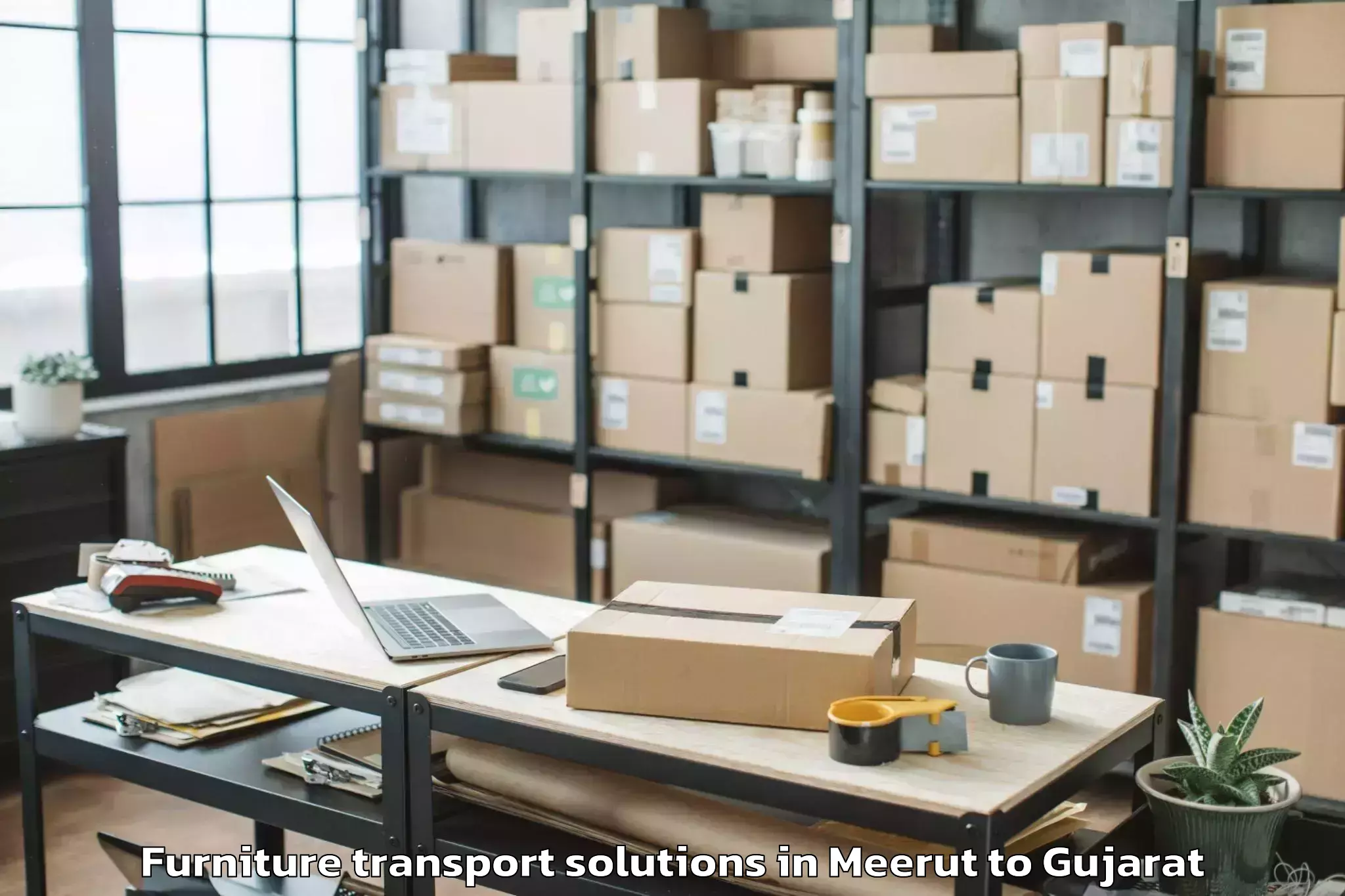 Expert Meerut to Vav Furniture Transport Solutions